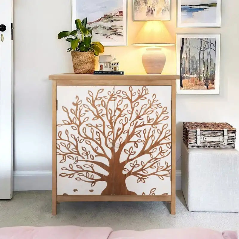 Armoire de rangement en bois à 2 portes Accent
