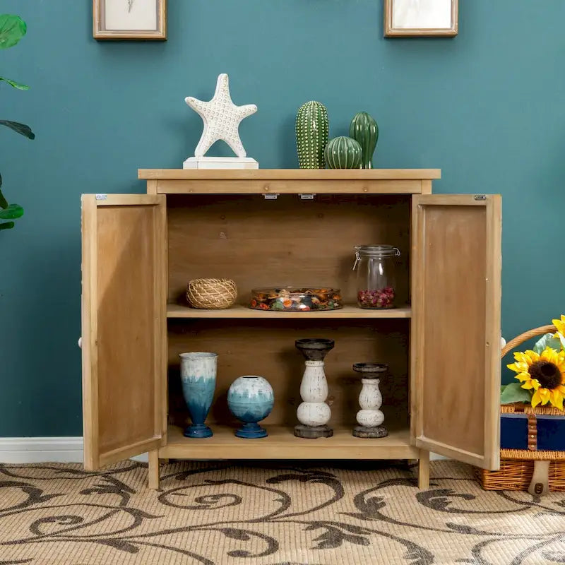 Armoire de rangement en bois à 2 portes Accent