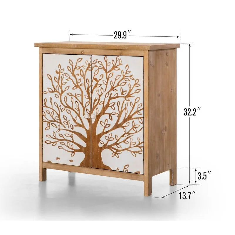 Armoire de rangement en bois à 2 portes Accent