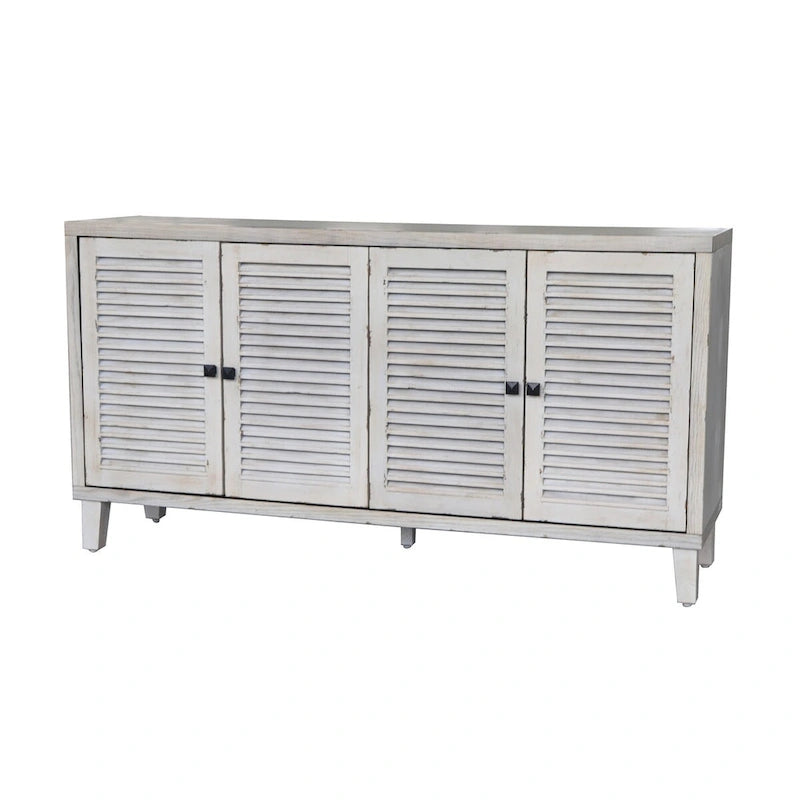 Meuble d'appoint 4 portes persiennes en bois buffet
