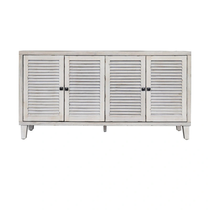 Meuble d'appoint 4 portes persiennes en bois buffet