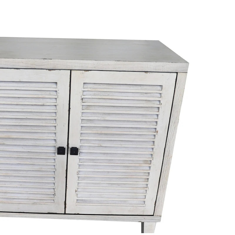 Meuble d'appoint 4 portes persiennes en bois buffet