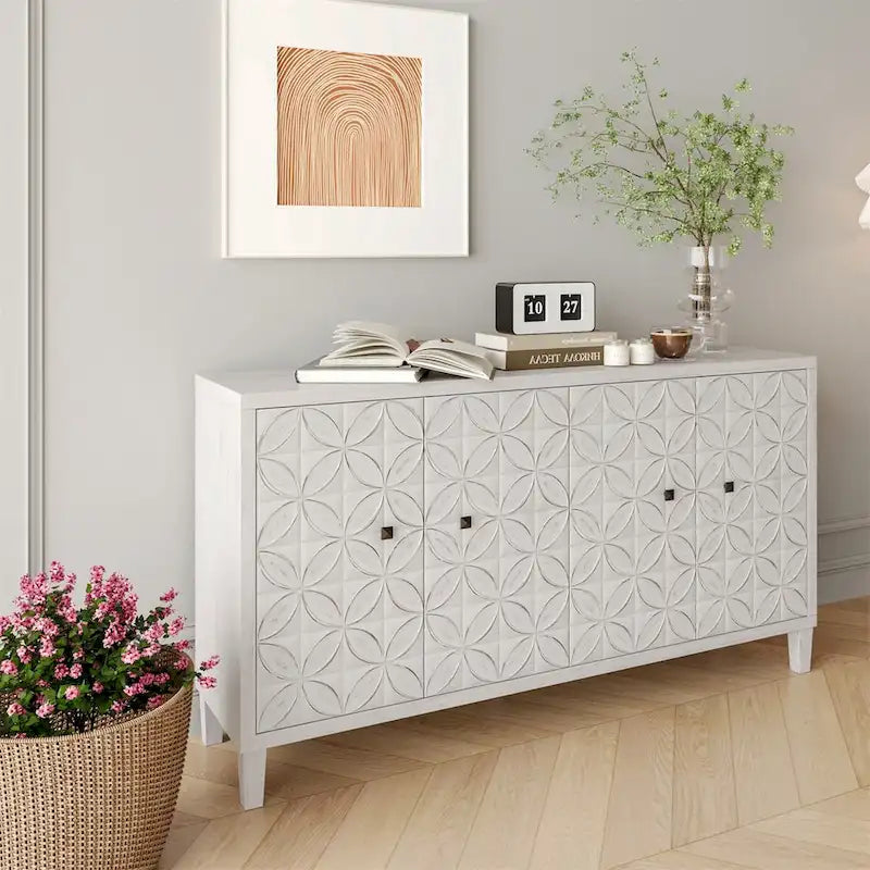 Meuble d'appoint 4 portes Meuble en bois Buffet de rangement