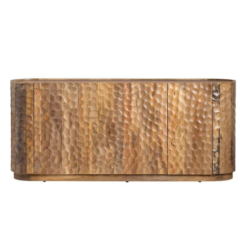 Buffet/Bahut Quatre Portes en Bois de Mangue Texturé pour Salon