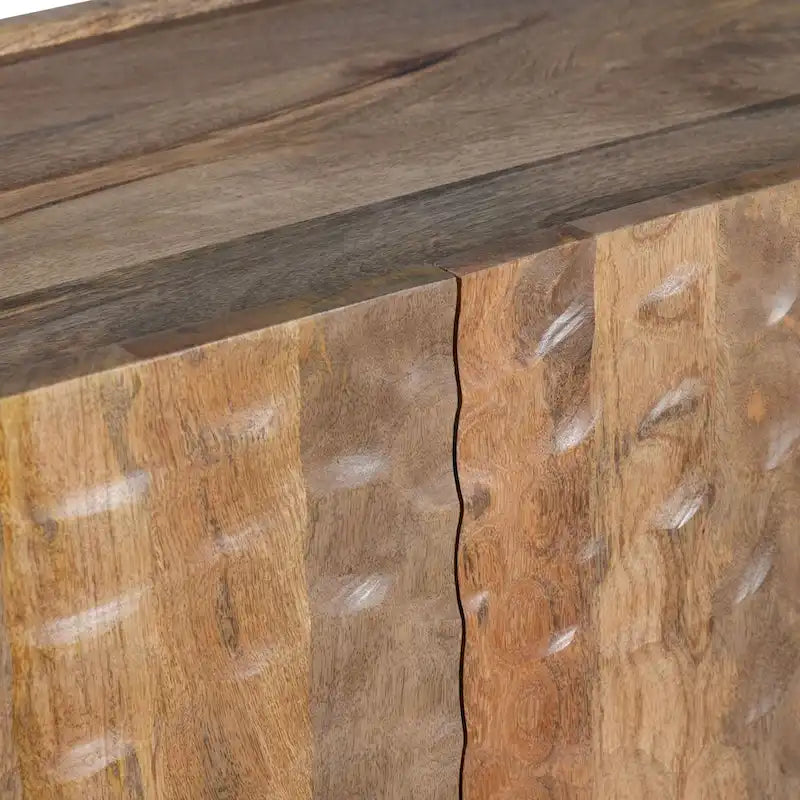 Buffet/Bahut Quatre Portes en Bois de Mangue Texturé pour Salon