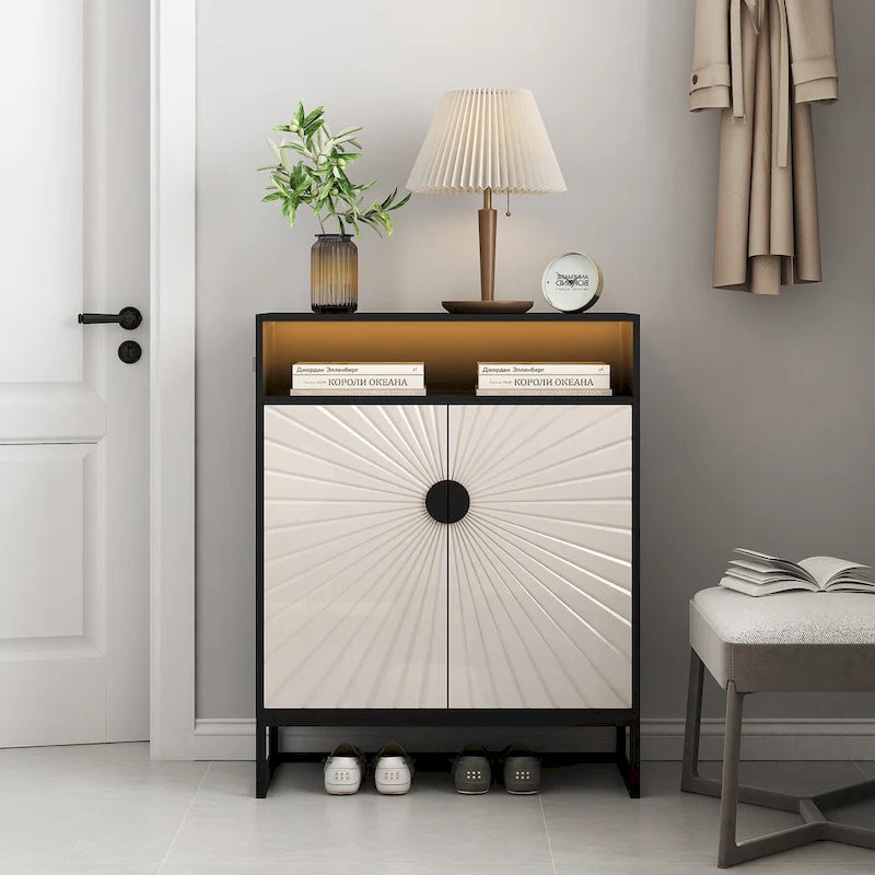12 Pairs Shoe Storage Cabinet with Adjustable Shelves
