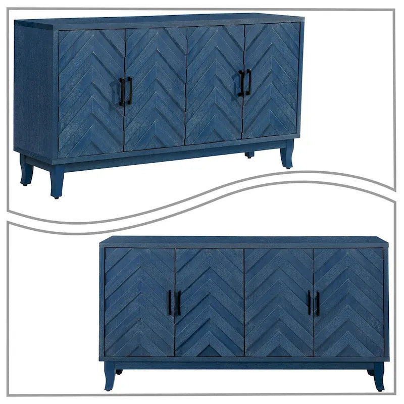 Buffet de rangement en bois style rétro moderne avec deux placards