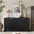 Meuble d'appoint 4 portes en bois de style fermette