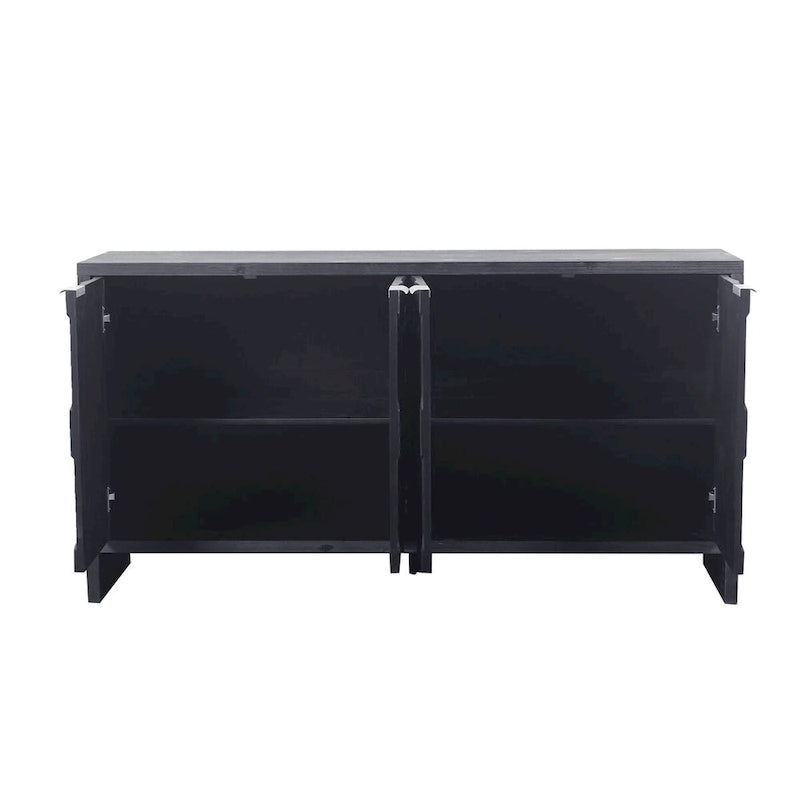 Meuble d'appoint 4 portes en bois de style fermette