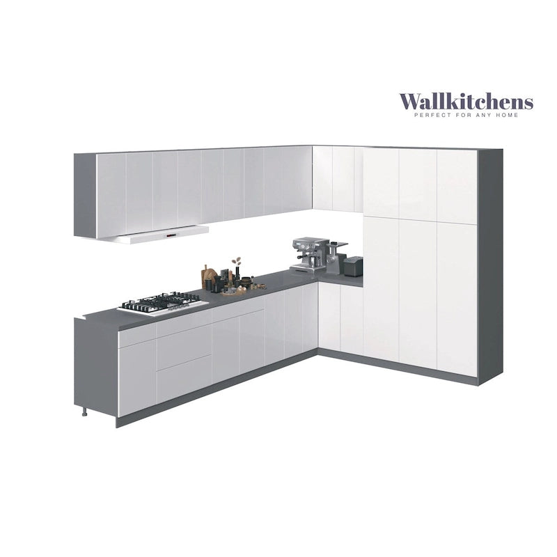 Cuisine Collection Intemporelle Blanc Brillant Meuble Bas Taille 366cm Large - 144x102