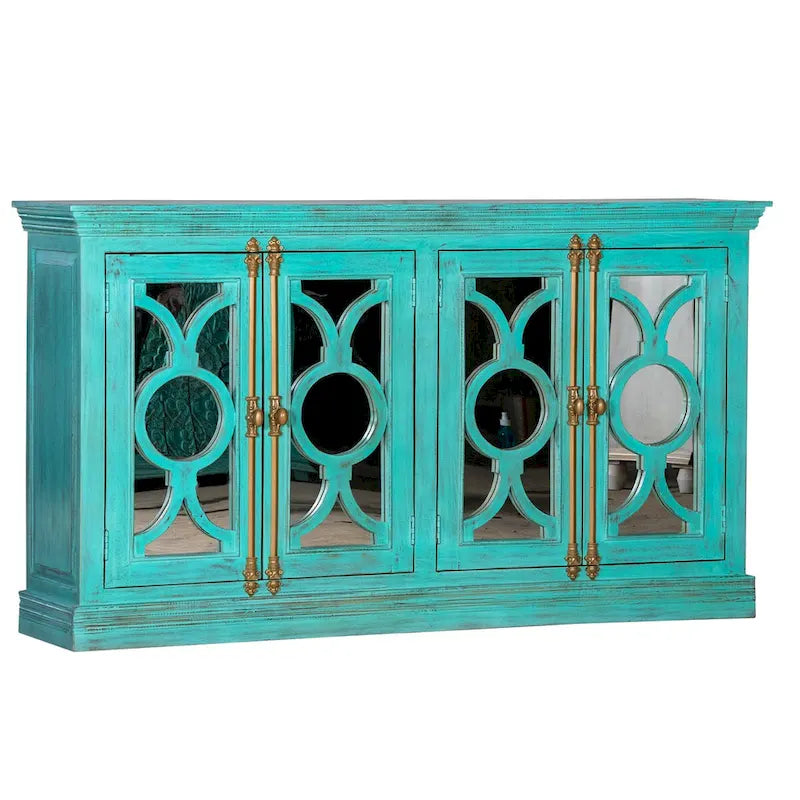Bahut à Vaisselle Maadze 71 avec 4 Portes Vitrées