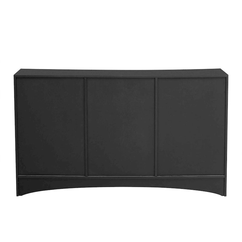 Meuble de rangement au design incurvé avec étagères réglables pour salons