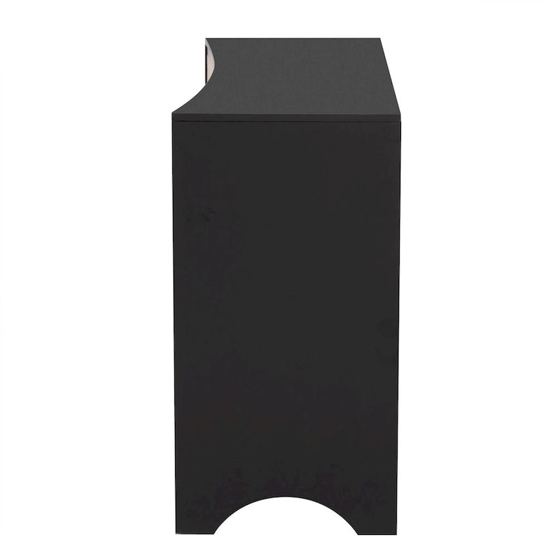 Meuble de rangement au design incurvé avec étagères réglables pour salons