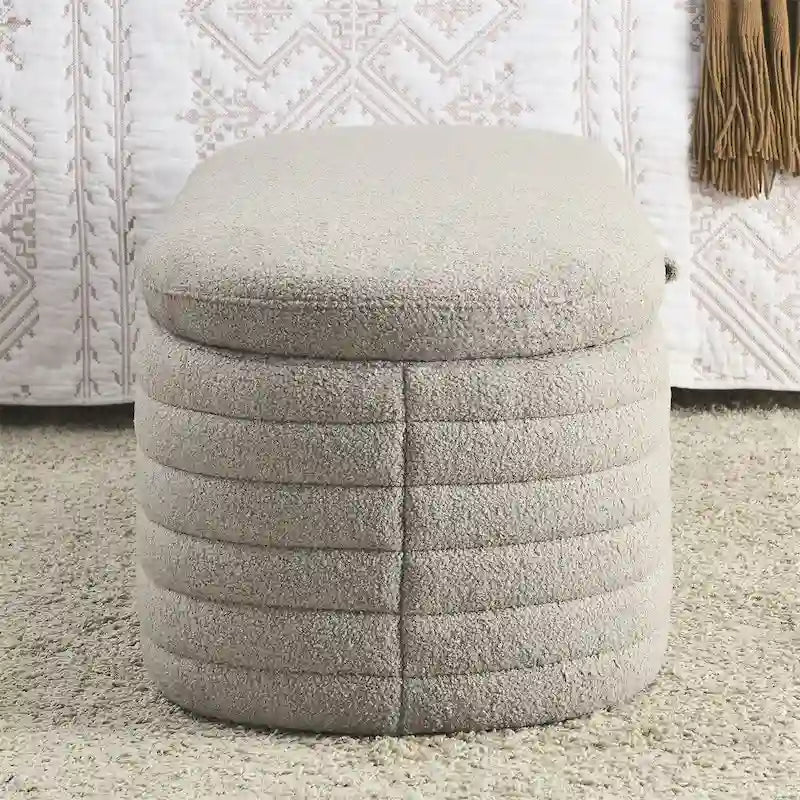 Banc de rangement ottoman, rembourré, bout de lit avec charnière de sécurité
