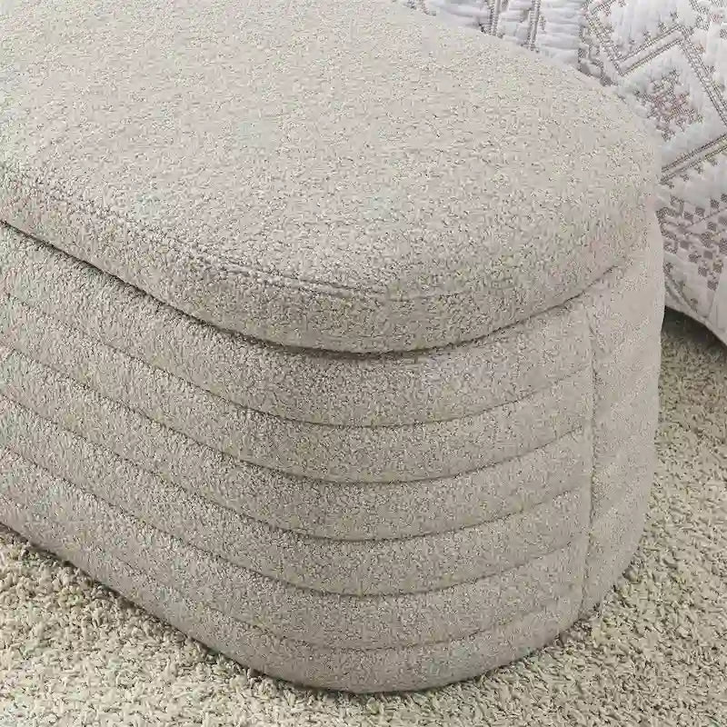 Banc de rangement ottoman, rembourré, bout de lit avec charnière de sécurité
