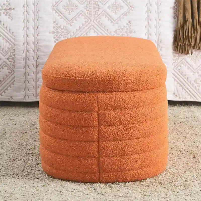 Banc de rangement ottoman, rembourré, bout de lit avec charnière de sécurité