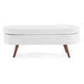 Banc de rangement ovale moderne avec pieds en bois