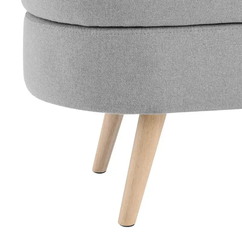 Banc de rangement ovale moderne avec pieds en bois