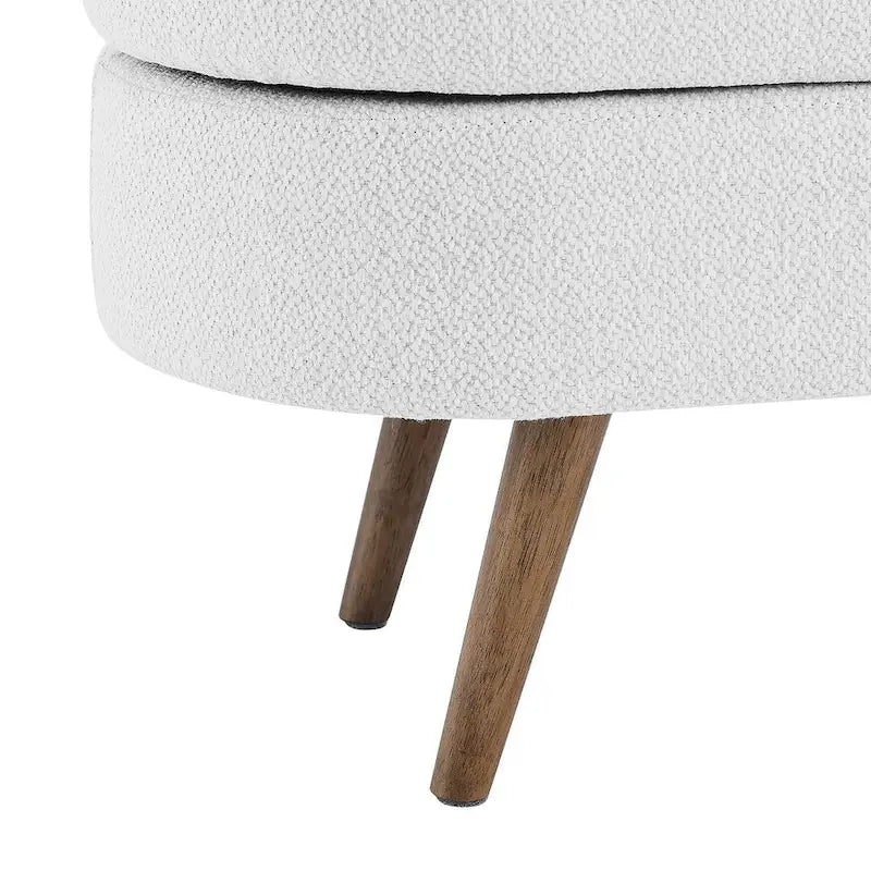 Banc de rangement ovale moderne avec pieds en bois