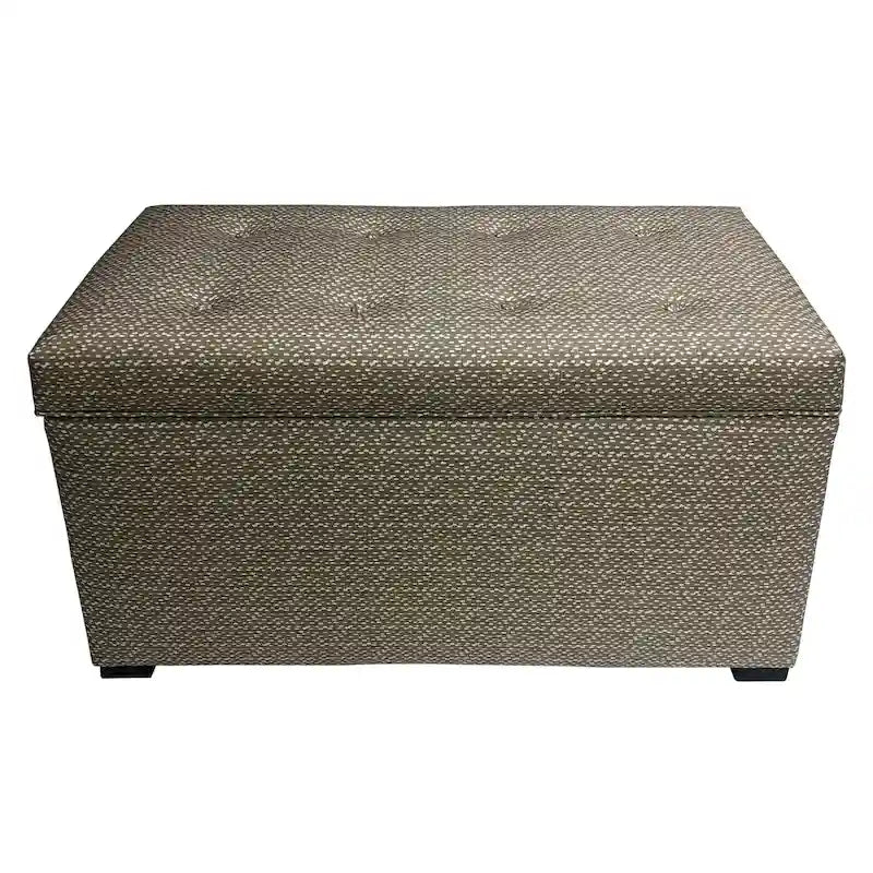 Banc de rangement capitonné de style transitionnel pour salon