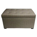 Banc de rangement capitonné de style transitionnel pour salon