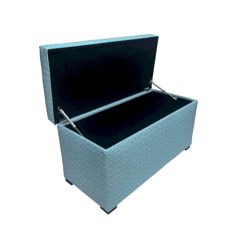 Banc de rangement capitonné de style transitionnel pour salon