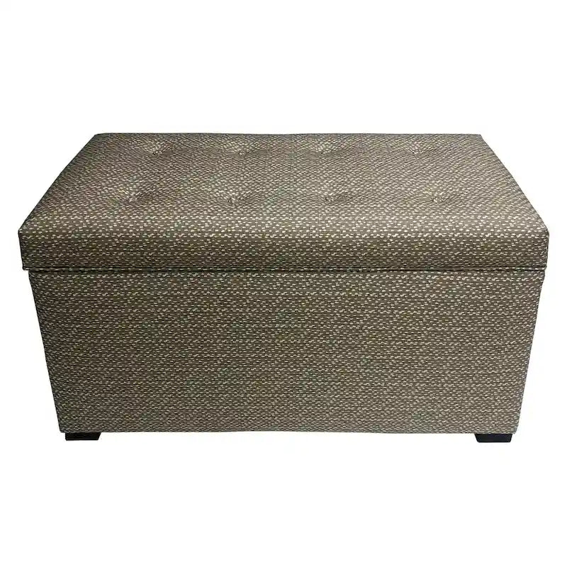 Banc de rangement capitonné de style transitionnel pour salon