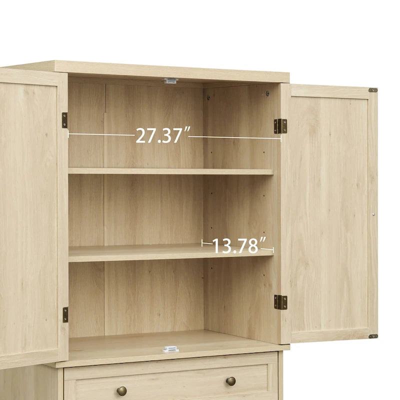 Armoire 4 portes 1 tiroir, avec 4 étagères intérieures réglables, meuble de rangement