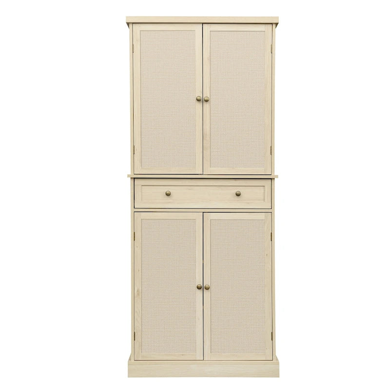 Armoire 4 portes 1 tiroir, avec 4 étagères intérieures réglables, meuble de rangement