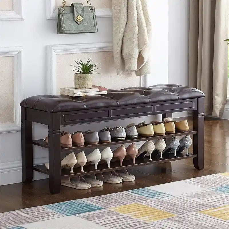 Banc à chaussures avec coussin - 39,4P x 13,8L x 18,9H