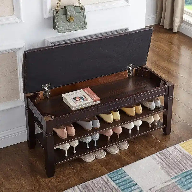 Banc à chaussures avec coussin - 39,4P x 13,8L x 18,9H