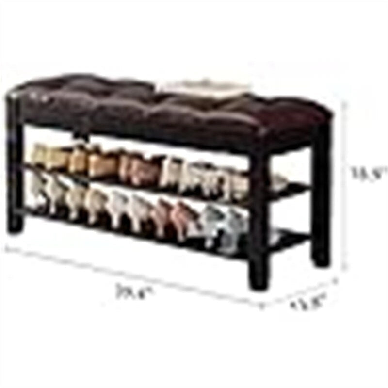 Banc à chaussures avec coussin - 39,4P x 13,8L x 18,9H