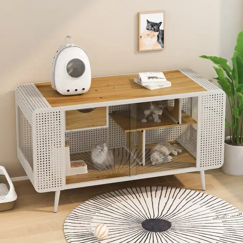 55.12 Maison spacieuse pour chats avec verre trempé