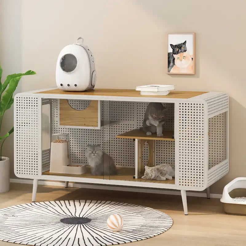 55.12 Maison spacieuse pour chats avec verre trempé