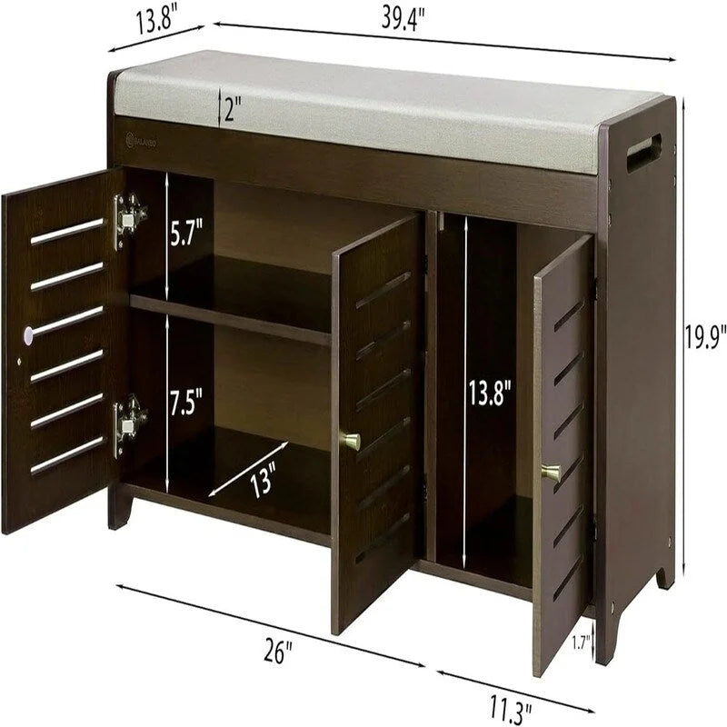 Banc de rangement pour chaussures Meuble à chaussures - 34,8 P x 100,1 L x 50,5 H