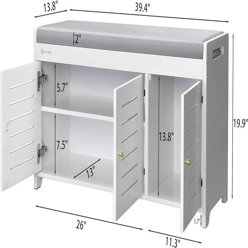 Banc de rangement pour chaussures Meuble à chaussures - 34,8 P x 100,1 L x 50,5 H