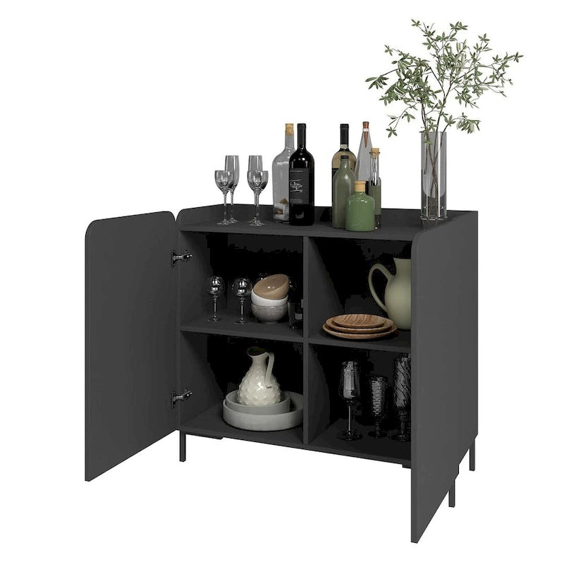 Meuble d'appoint Bogardus de Manhattan Comfort, style moderne du milieu du siècle, lot de 2