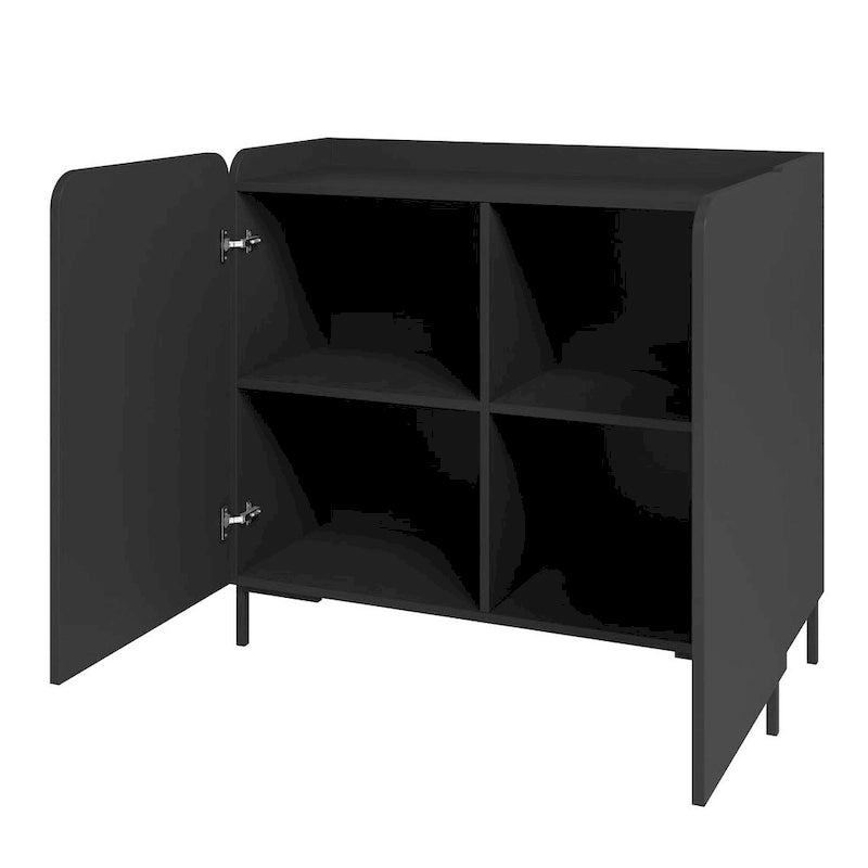 Meuble d'appoint Bogardus de Manhattan Comfort, style moderne du milieu du siècle, lot de 2