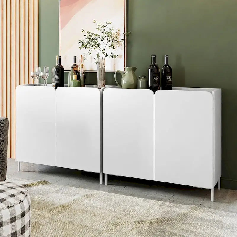 Meuble d'appoint Bogardus de Manhattan Comfort, style moderne du milieu du siècle, lot de 2