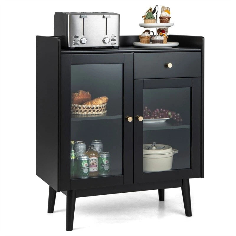 Buffet noir avec rangement – 16P x 31,5L x 37H