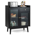 Buffet noir avec rangement – 16P x 31,5L x 37H