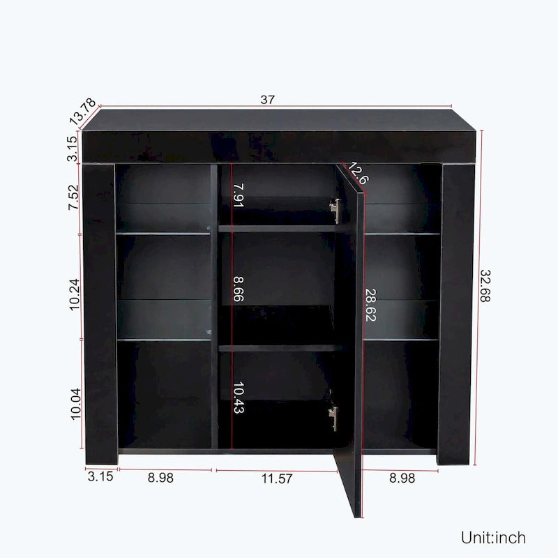 Meuble de cuisine avec éclairage LED, tiroir et 1 porte