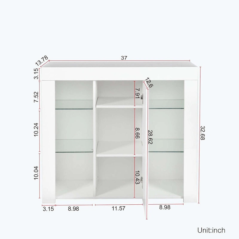 Meuble de cuisine avec éclairage LED, tiroir et 1 porte