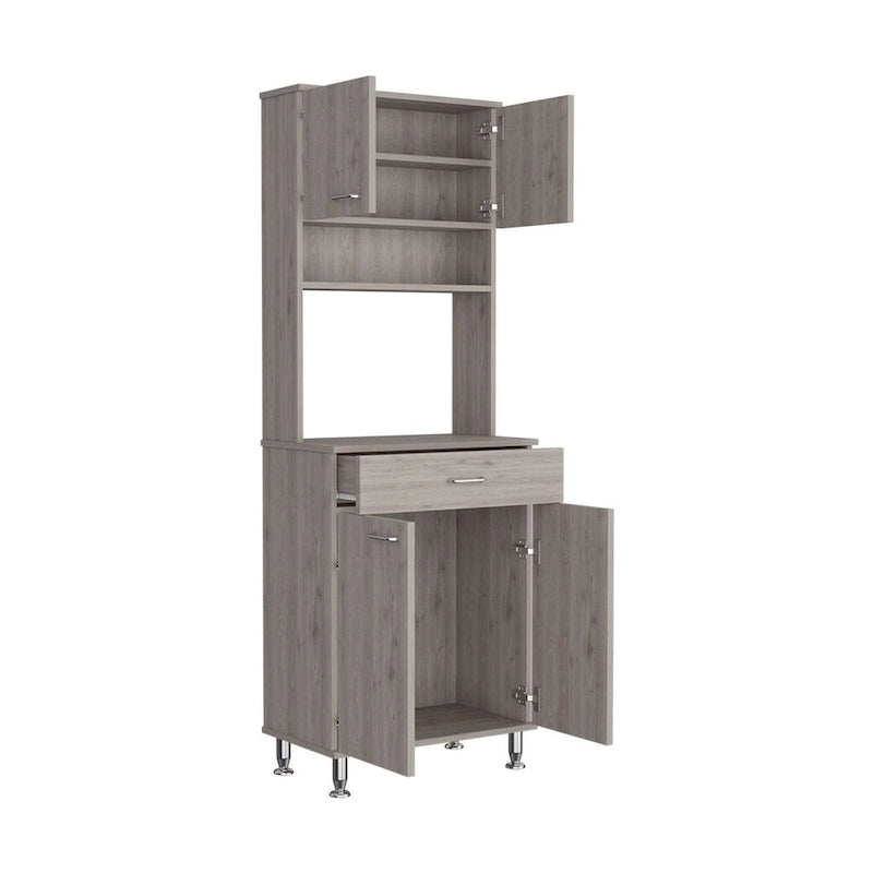Meuble de rangement Piacenza, deux portes doubles, finition gris clair, haute qualité et durable