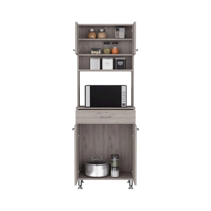 Meuble de rangement Piacenza, deux portes doubles, finition gris clair, haute qualité et durable