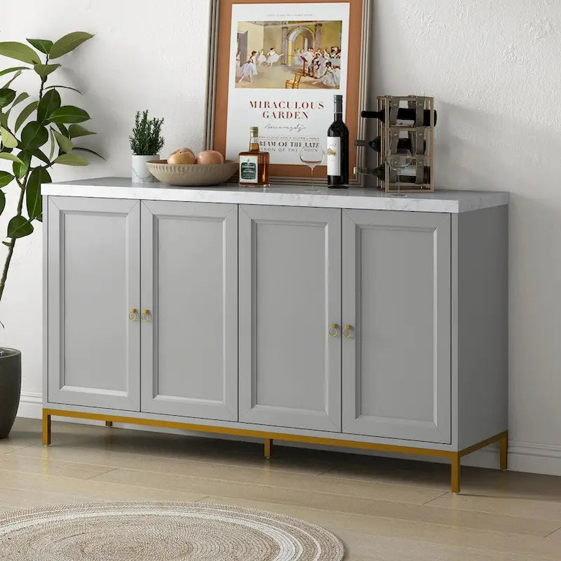 Buffet moderne avec poignées et pieds en métal