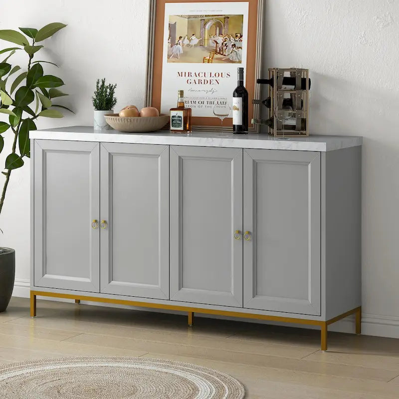 Buffet moderne avec poignées et pieds en métal