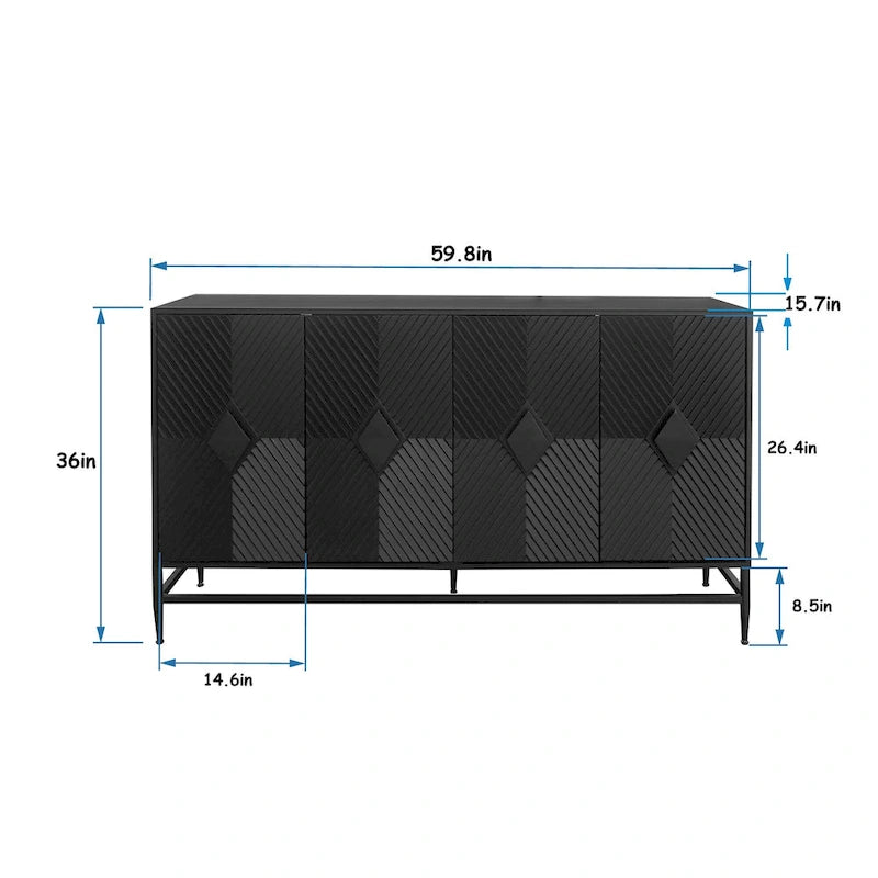 Meuble de rangement en bois avec portes vitrées et étagères