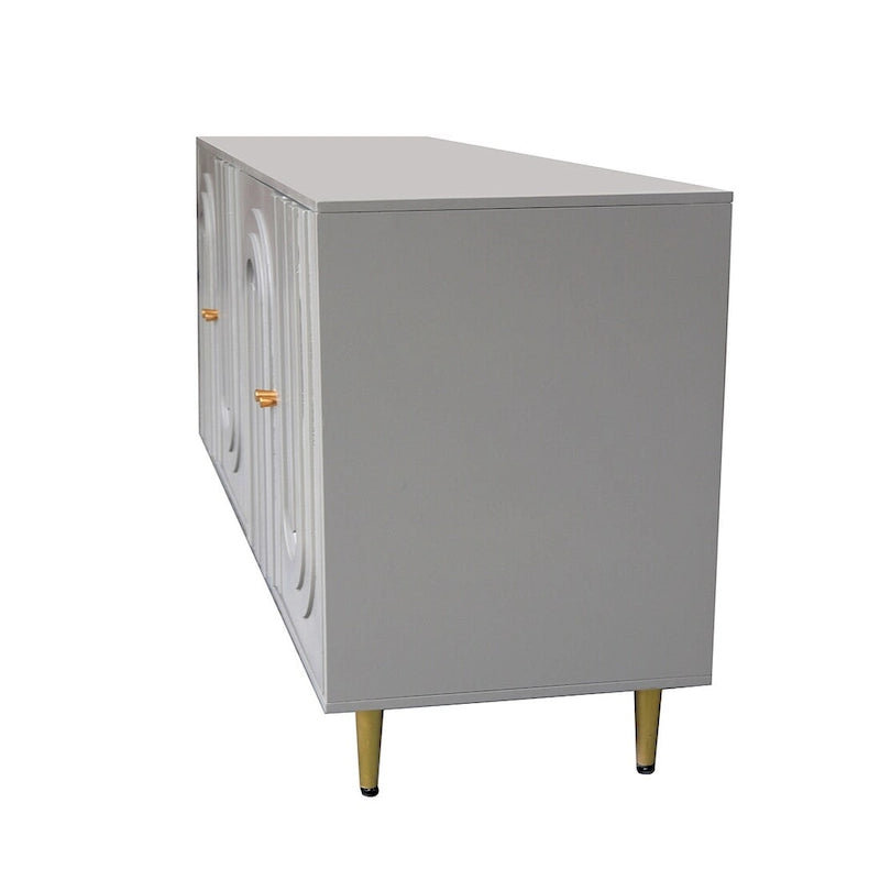 Meuble de rangement en bois avec portes vitrées et étagères