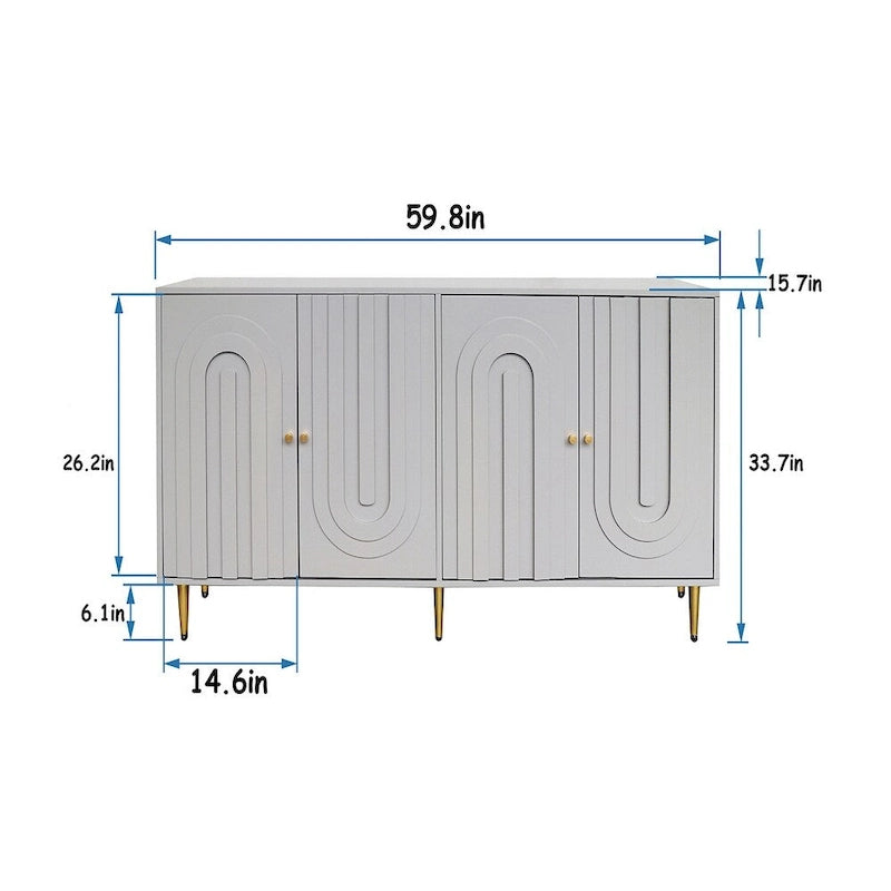 Meuble de rangement en bois avec portes vitrées et étagères